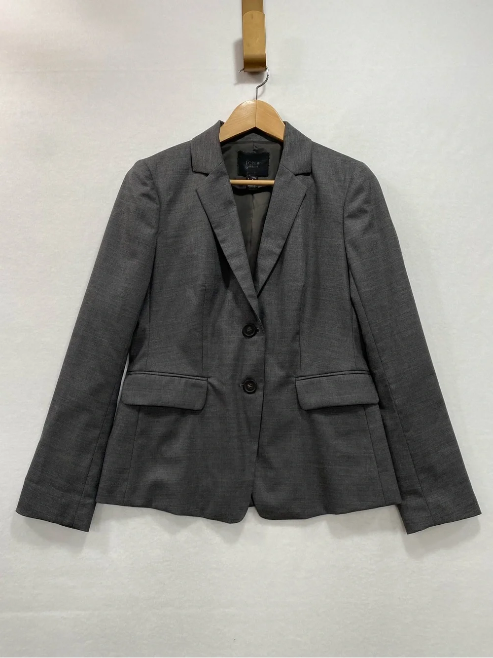 J.Crew Collection Loro Piana Italian Wool Blazer Gray 2-Button Suit Jacket 4